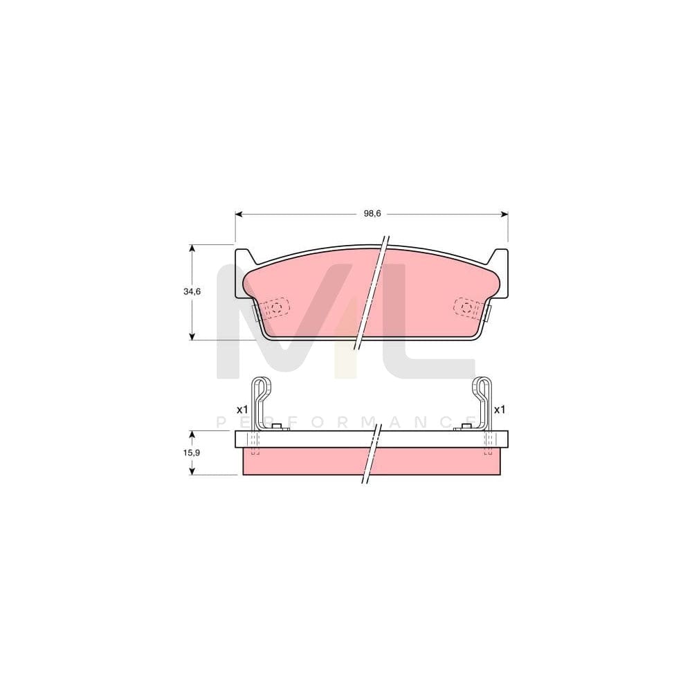 TRW Gdb1002 Brake Pad Set With Acoustic Wear Warning | ML Performance Car Parts