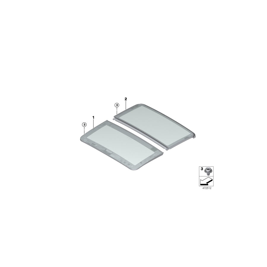 Genuine BMW 54107481649 F39 Glass Cover, Rear (Inc. X2 20d, X2 18dX & X2 28i) | ML Performance US Car Parts