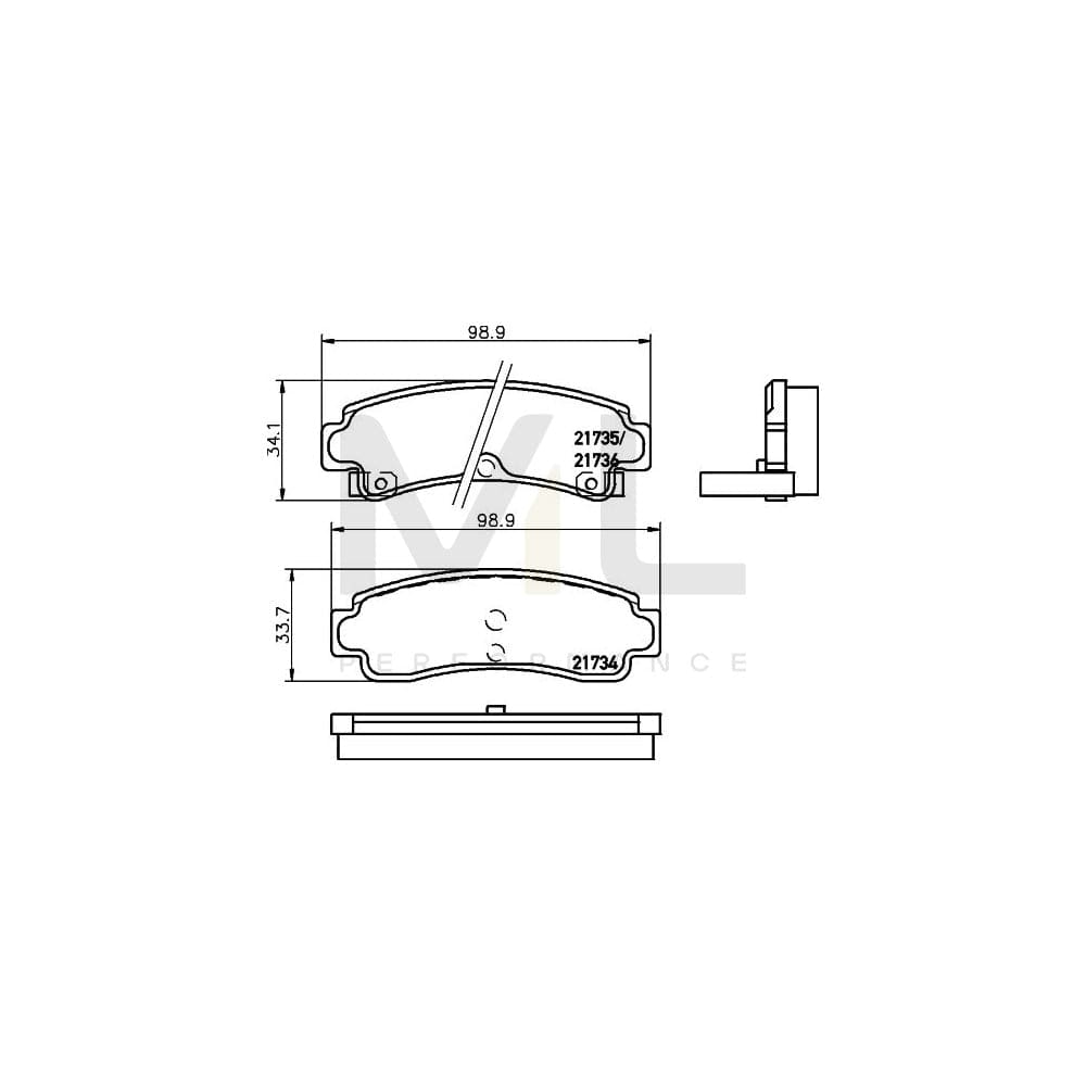 Hella 8DB 355 016-731 Brake Pad Set With Acoustic Wear Warning