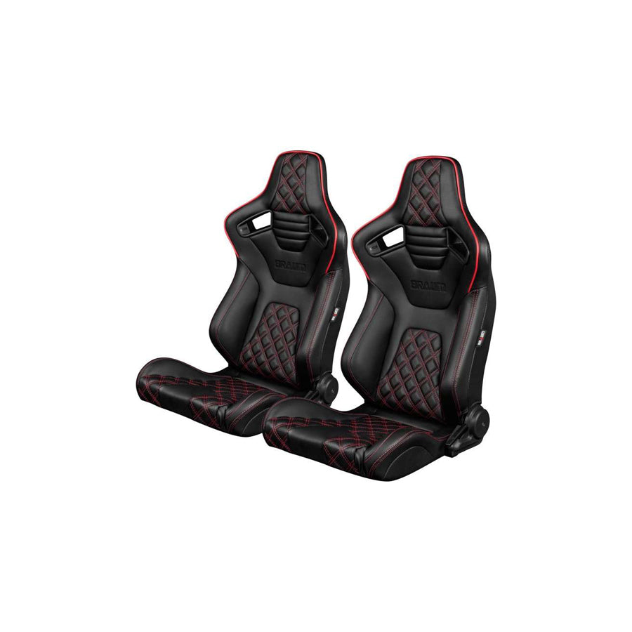BRAUM Elite-X Series Racing Seats ( Diamond Ed. - Red Piping ) – Pair