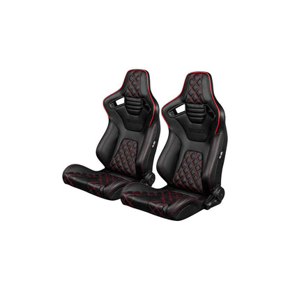 BRAUM Elite-X Series Racing Seats ( Diamond Ed. - Red Piping ) – Pair