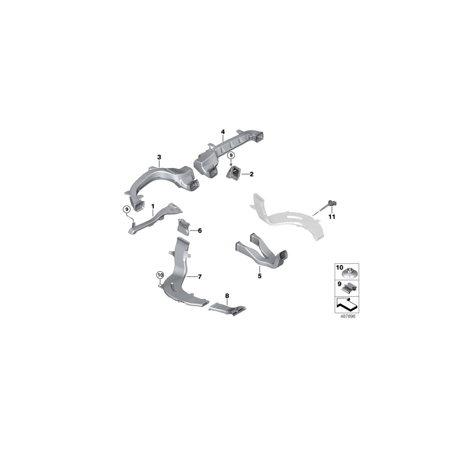 Genuine BMW 64229379249 G01 Cold Air Duct Right (Inc. X4 M40iX, X4 20dX & X3 M) | ML Performance US Car Parts