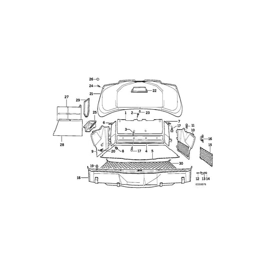 Genuine BMW 51478108367 E31 Panel Wheel Housing Part.Trunk Left SCHIEFER (Inc.  & 850Ci) | ML Performance US Car Parts