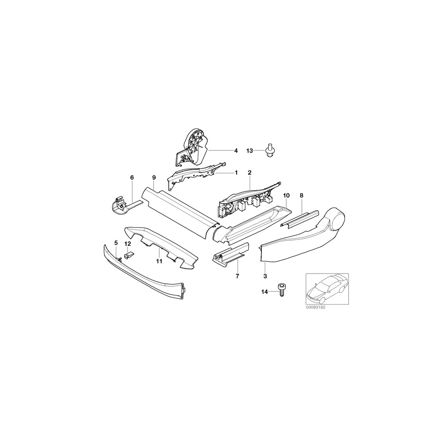 Genuine BMW 52107015358 E65 E67 E66 Covering Inner Right BEIGE (Inc. 745LiS, 760i & 740i) | ML Performance US Car Parts