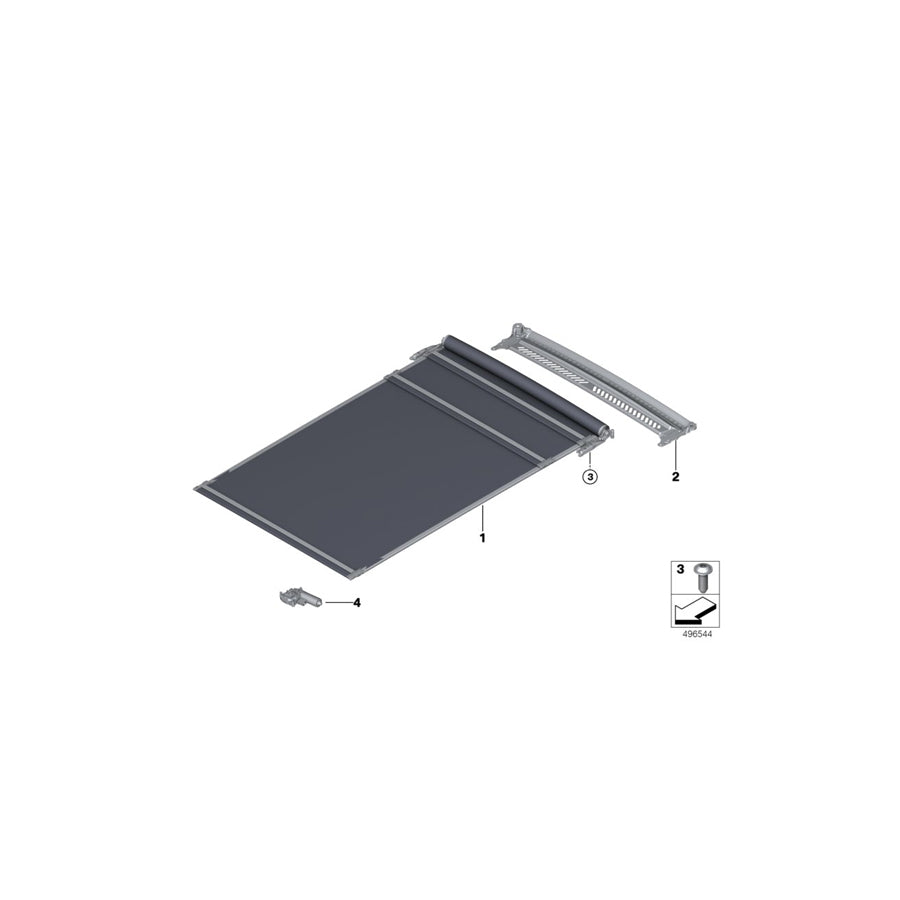 Genuine BMW 54107474476 G31 G32 Roller Sunblind ANTHRAZIT (Inc. 530i, 520d & 640dX) | ML Performance US Car Parts