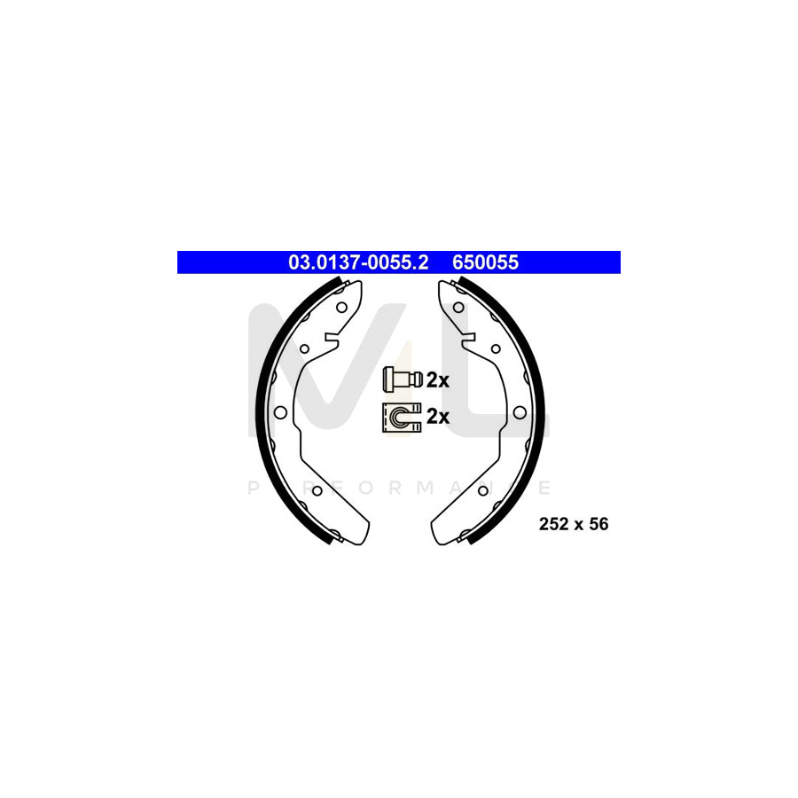 ATE 03.0137-0055.2 Brake Shoe Set for VW TRANSPORTER