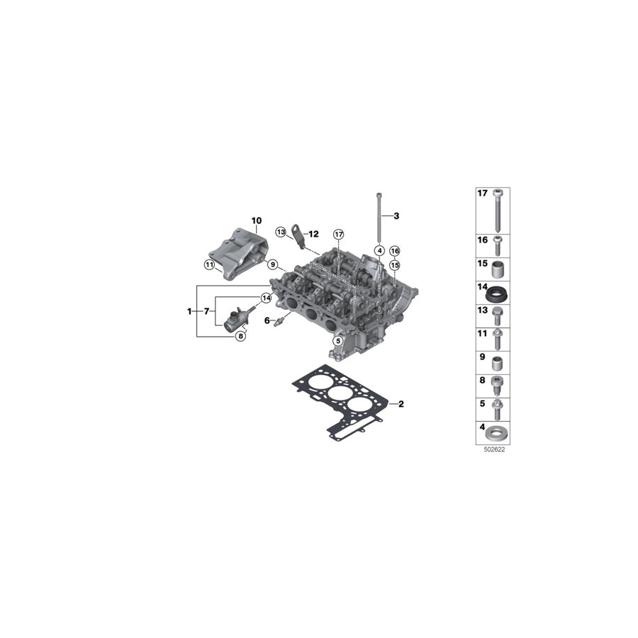 Genuine BMW 11128627106 F48 Cylinder Head Gasket Asbestos-Free 1,00mm (+0,3) (Inc. X1 18i, One & Cooper) | ML Performance US Car Parts