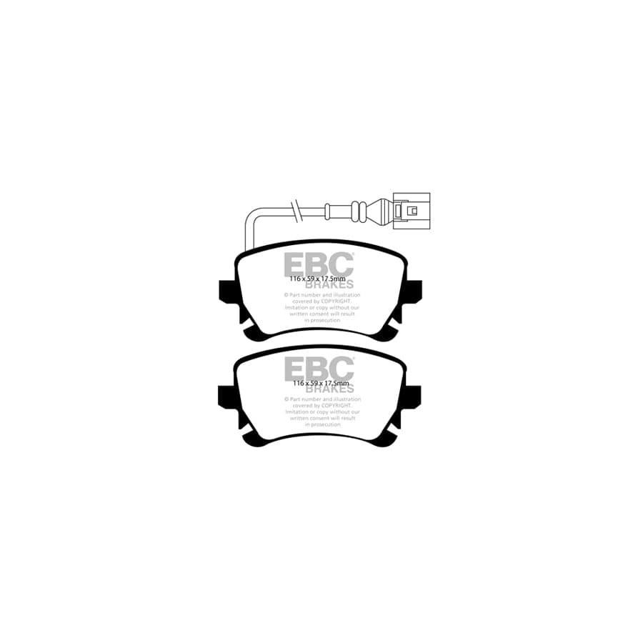 EBC PD01KR768 VW Greenstuff Rear Brake Pad & Plain Disc Kit - Girling/TRW Caliper (Inc. Caravelle & Transporter) 2 | ML Performance US Car Parts