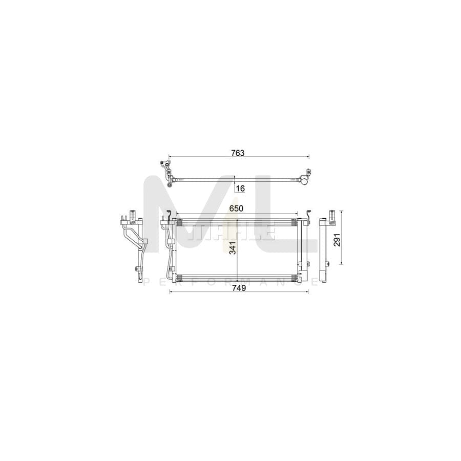 MAHLE ORIGINAL AC 493 000S Air conditioning condenser with dryer | ML Performance Car Parts