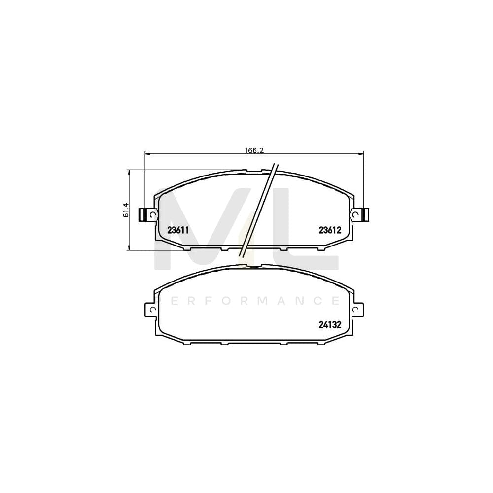 Hella 8DB 355 010-511 Brake Pad Set For Nissan Patrol With Acoustic Wear Warning