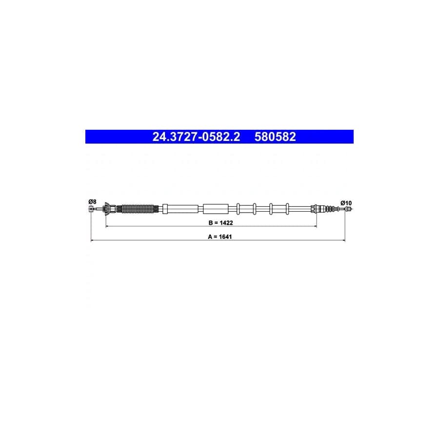 ATE 24.3727-0582.2 Hand Brake Cable for Alfa Romeo Mito (955)