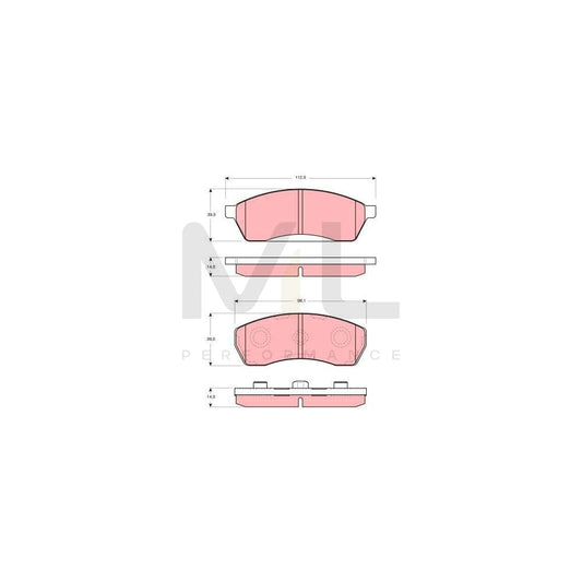 TRW Gdb3068 Brake Pad Set For Subaru Vivio Not Prepared For Wear Indicator, With Accessories | ML Performance Car Parts