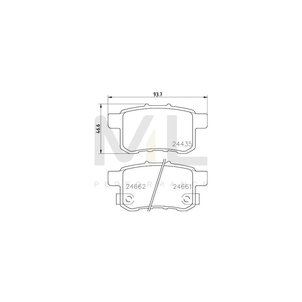 Hella 8DB 355 013-631 Brake Pad Set For Honda Accord With Acoustic Wear Warning, With Accessories