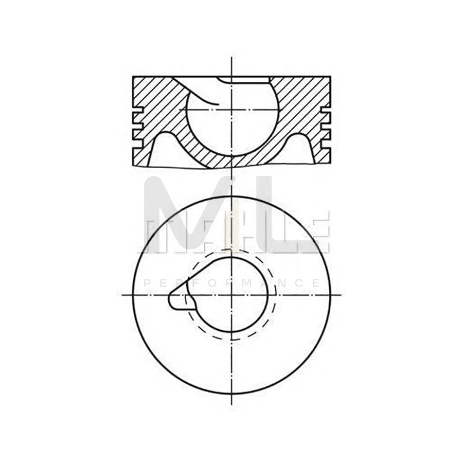 MAHLE ORIGINAL 2274031 Piston 108,5 mm, with piston rings, with piston ring carrier | ML Performance Car Parts