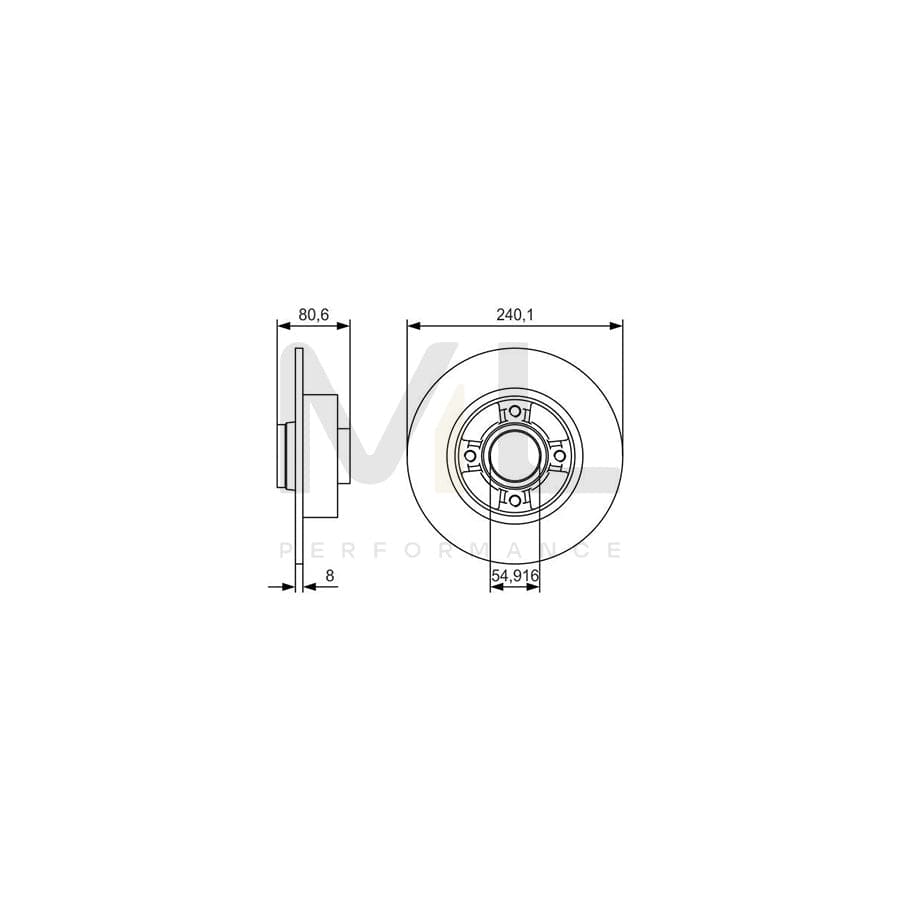 BOSCH 0 986 479 S37 Brake Disc Solid, Oiled | ML Performance Car Parts