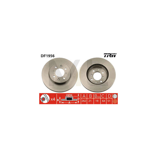 TRW DF1956 Brake Disc Vented | ML Performance Car Parts