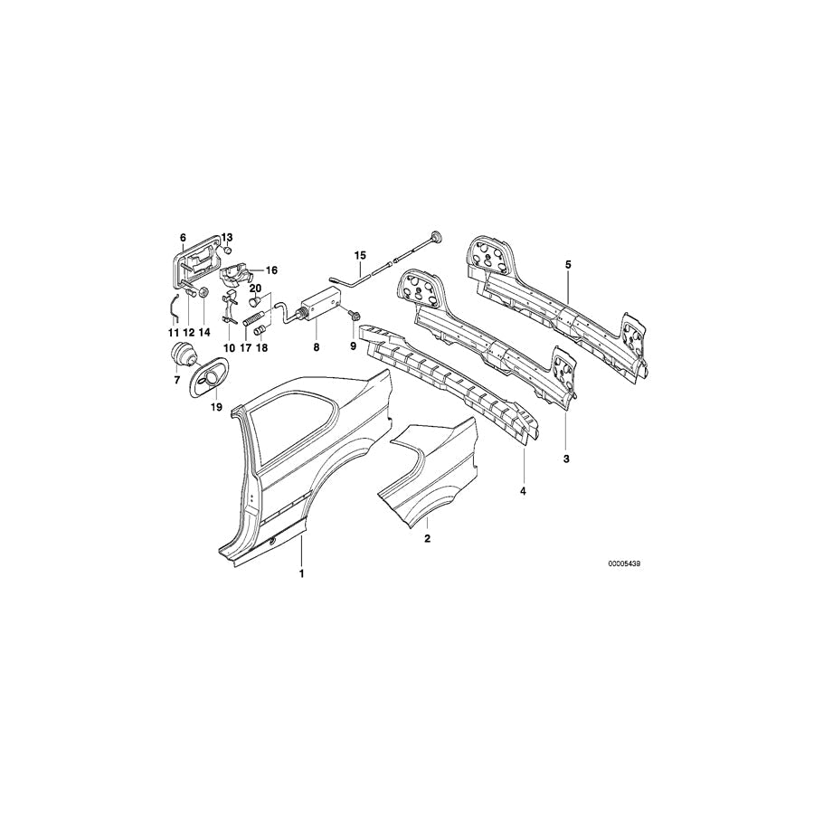 Genuine BMW 51178202516 E36 Fill-In Flap (Inc. 316i 1.6, 318ti & 316g) | ML Performance US Car Parts