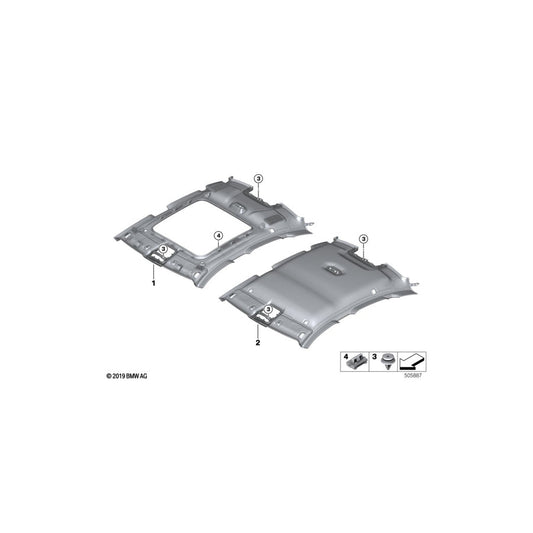 Genuine BMW 51447956436 F44 Headlining Panoramic Roof EVERESTGREY (Inc. 228iX) | ML Performance US Car Parts