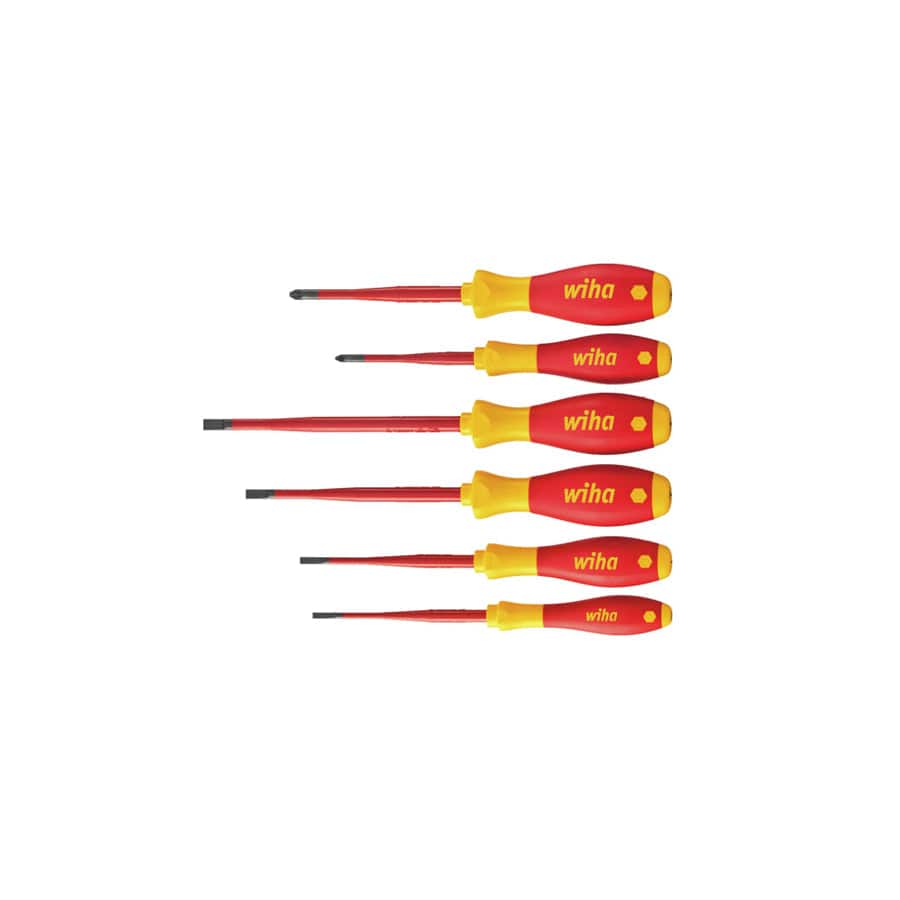 Wiha WHA36455 SoftFinish® electric slimFix SL/PZ Screwdriver Set, 6 Piece