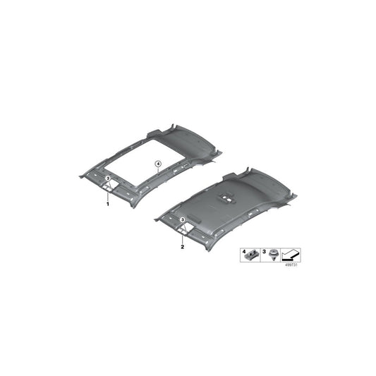Genuine BMW 51447938229 G01 Headlining Panoramic Roof CANBERRABEIGE (Inc. X3) | ML Performance US Car Parts