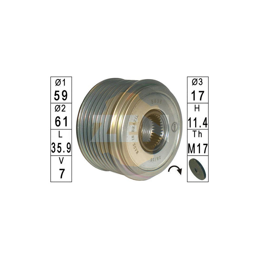 Era ZN5638 Alternator Freewheel Clutch For Ford Transit