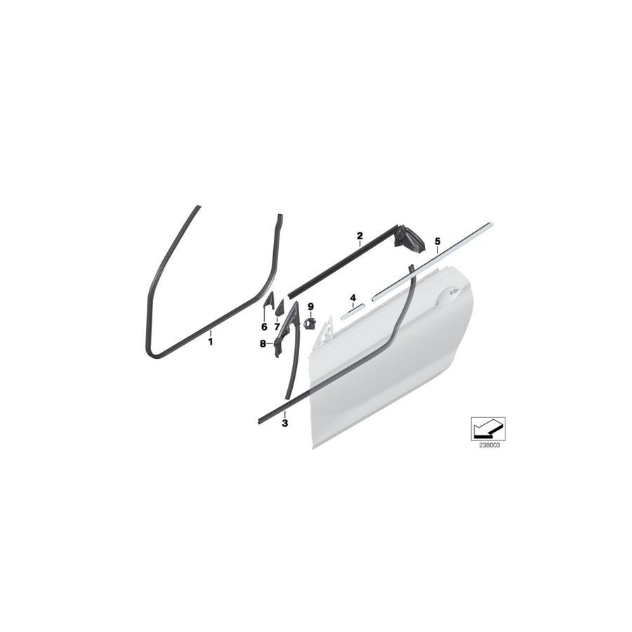Genuine BMW 51337221179 F12 F13 Seal, Door Seam, Entry, Left (Inc. M6, 640i & 650iX 4.0) | ML Performance US