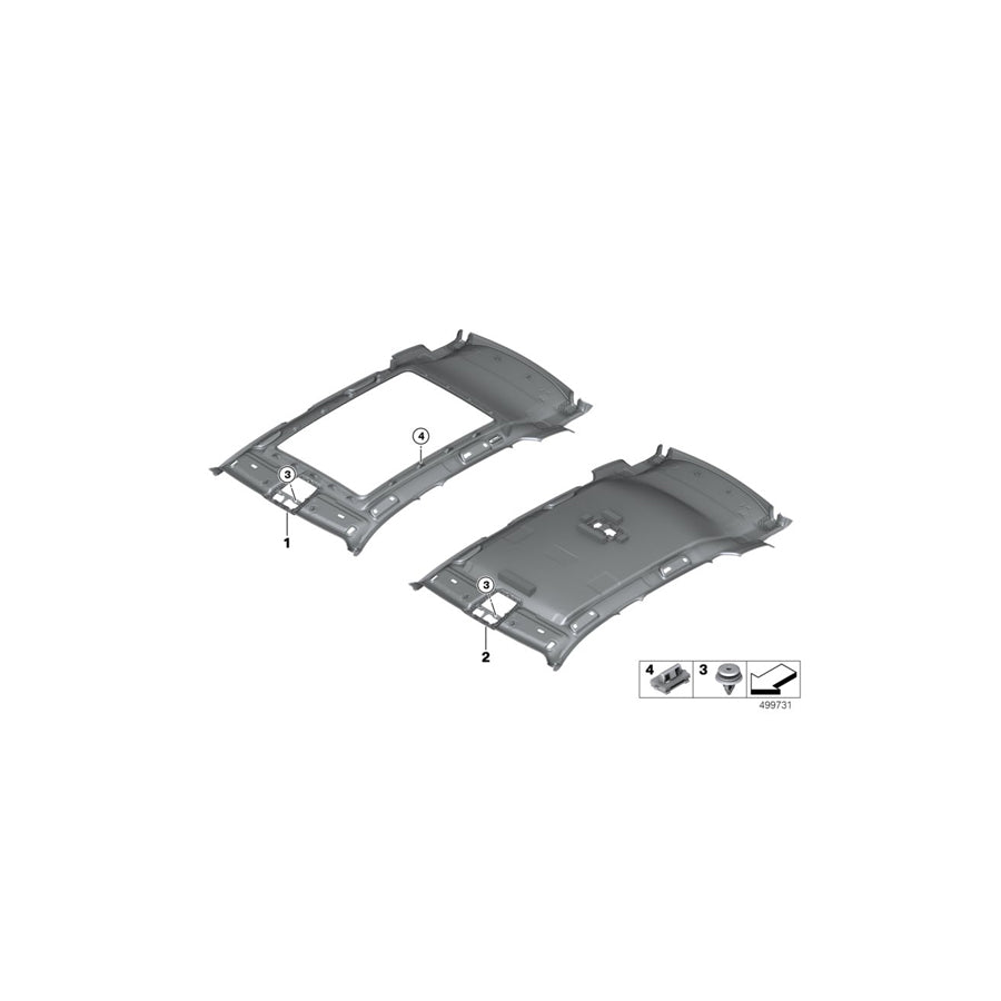 Genuine BMW 51447938214 G01 Headlining CANBERRABEIGE (Inc. X3) | ML Performance US Car Parts