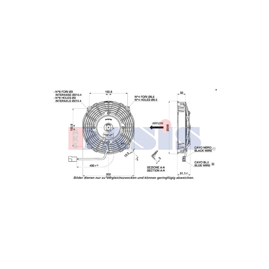 AKS Dasis 870238N Fan, A / C Condenser