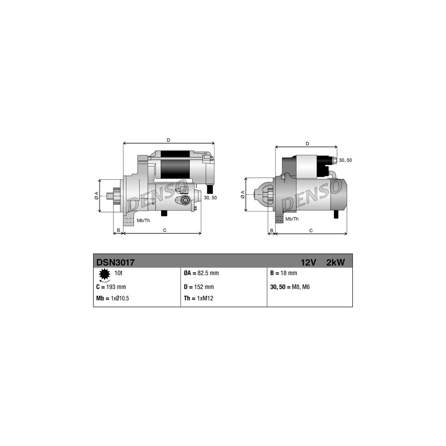 DENSO DSN3017 Starter Motor
