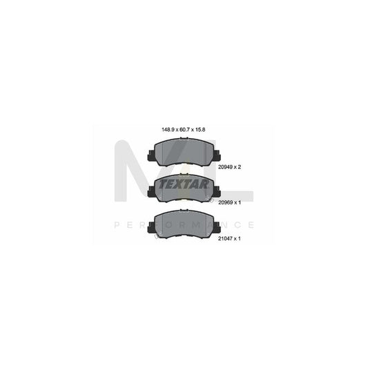 TEXTAR 2094901 Brake pad set for MITSUBISHI Eclipse Cross (GK_) not prepared for wear indicator | ML Performance Car Parts