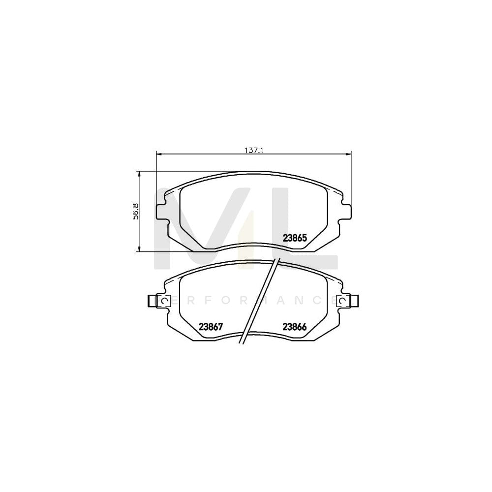 Hella 8DB 355 010-211 Brake Pad Set With Acoustic Wear Warning