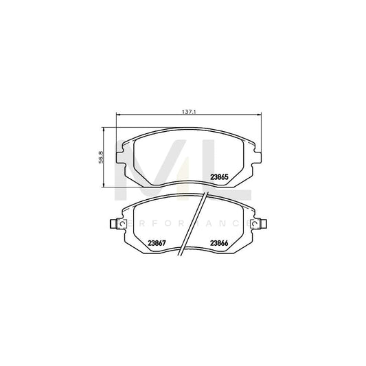 Hella 8DB 355 010-211 Brake Pad Set With Acoustic Wear Warning