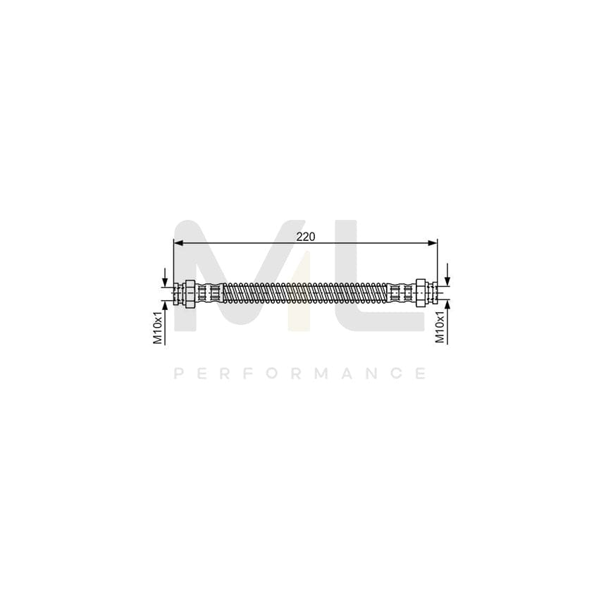 BOSCH 1 987 476 560 Brake Hose 199mm, M10x1 | ML Performance Car Parts