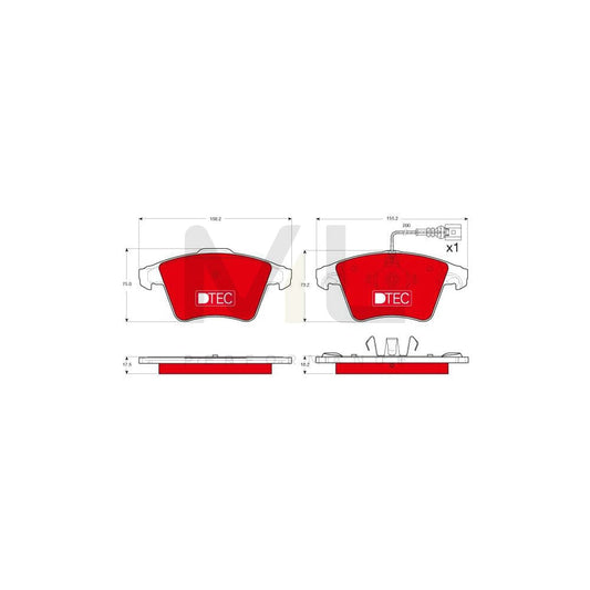 TRW Dtec Cotec Gdb1556Dte Brake Pad Set Incl. Wear Warning Contact | ML Performance Car Parts