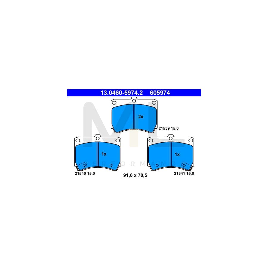 ATE 13.0460-5974.2 Brake pad set with acoustic wear warning