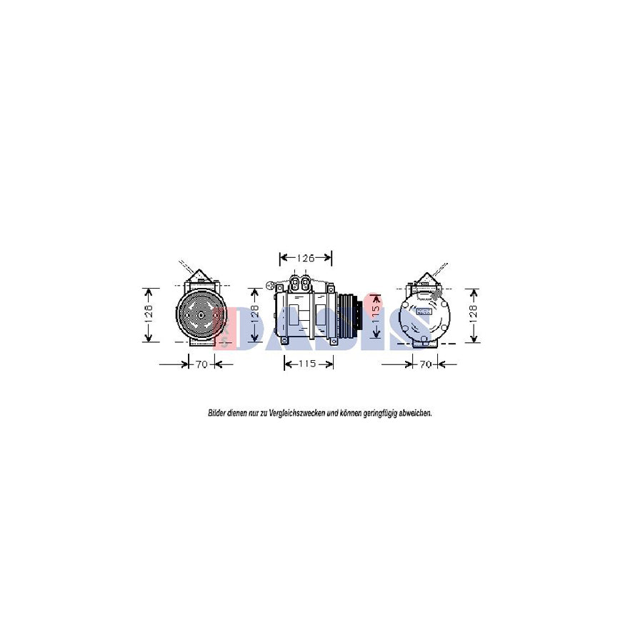 AKS Dasis 850332N Compressor, Air Conditioning for BMW 7 (E38)