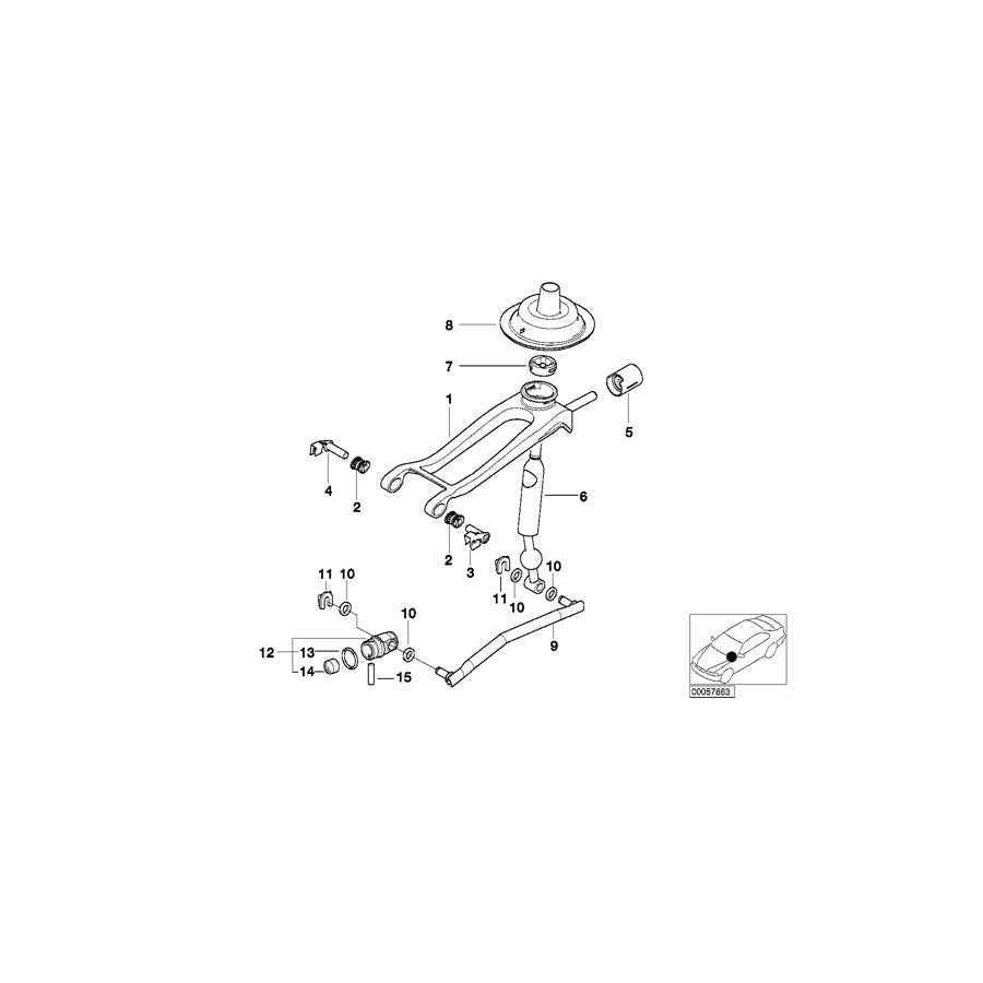 Genuine BMW 25111434658 E46 Shifting Arm, Double Rod (Inc. 330xi, 330xd & 325xi) | ML Performance US Car Parts