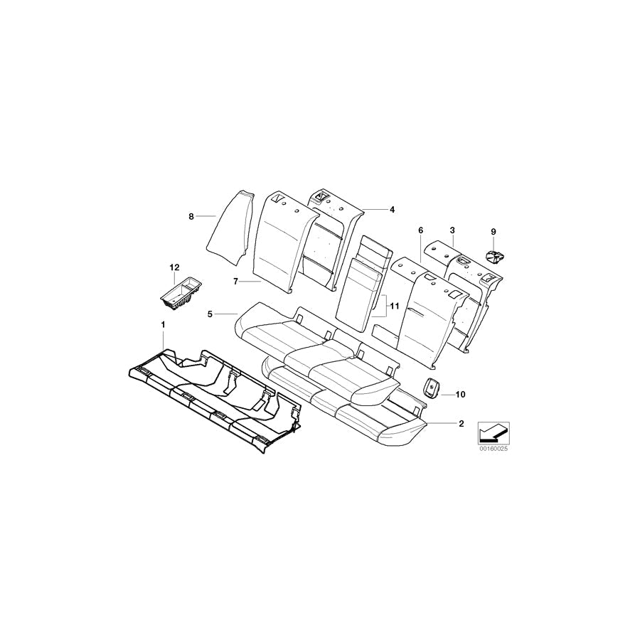 Genuine BMW 52209158985 E81 E82 Side Section, Imitation Leather, Left SCHWARZ (Inc. 118d, 123d & 120d) | ML Performance US Car Parts