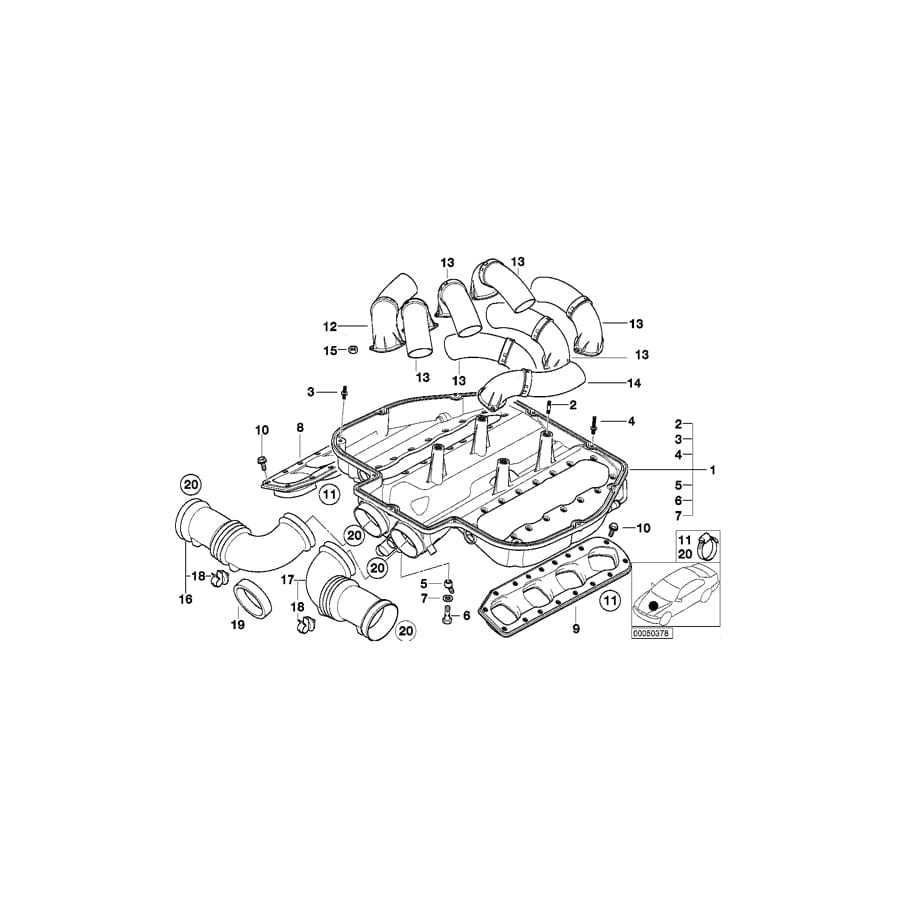 Genuine BMW 11617830452 E39 E52 Funnel ZYL. 1 (Inc. M5 & Z8) | ML Performance UK Car Parts