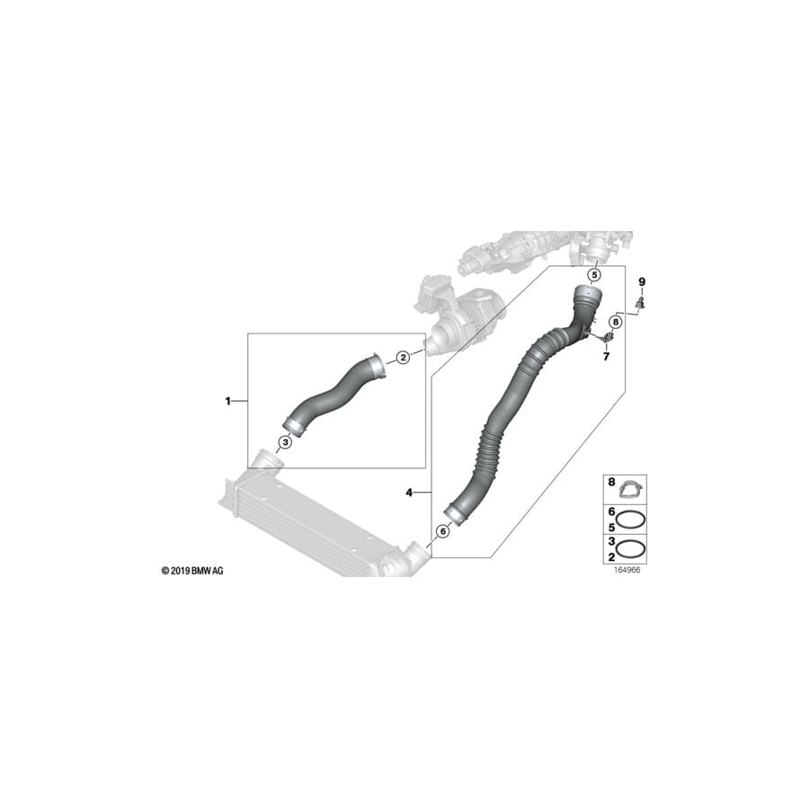 Genuine BMW 11617823887 E91 E90 E88 Charge Air Line (Inc. 118d, X1 18dX & 316d) | ML Performance UK Car Parts