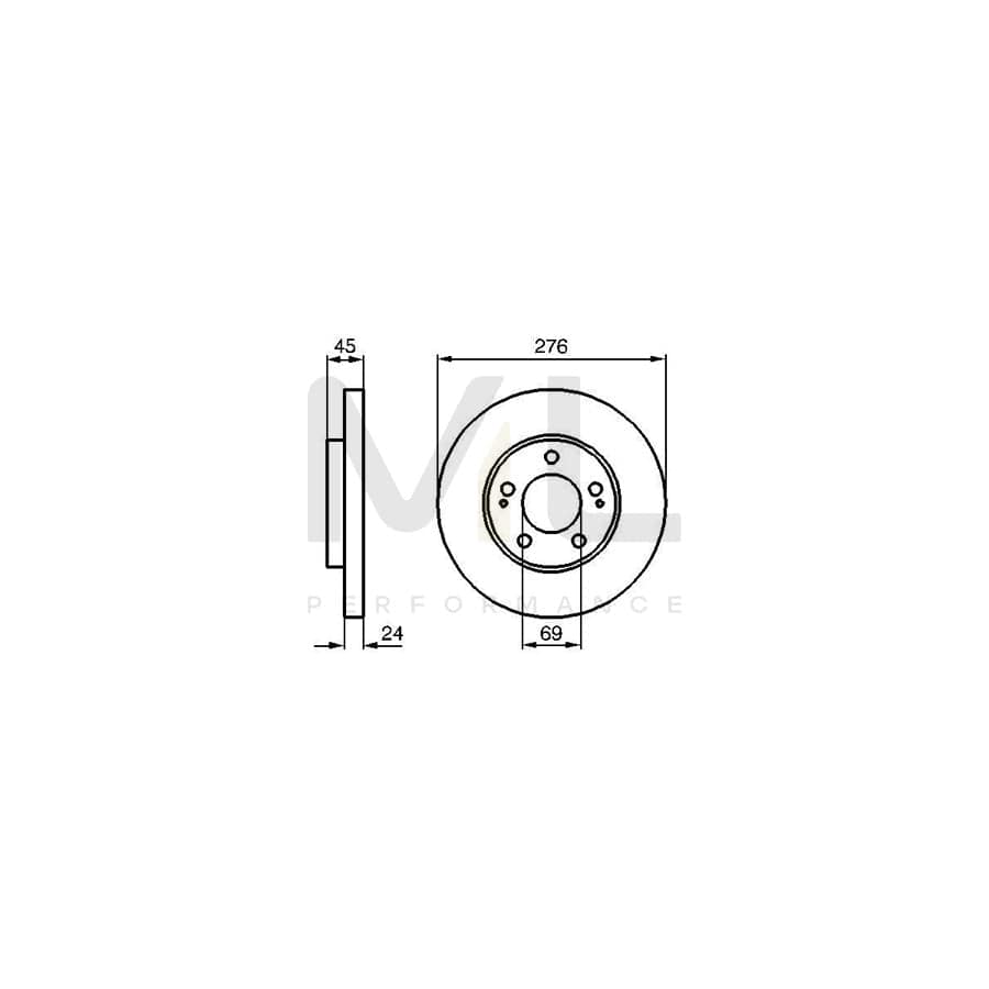 BOSCH 0 986 479 035 Brake Disc Internally Vented, Vented, Oiled | ML Performance Car Parts