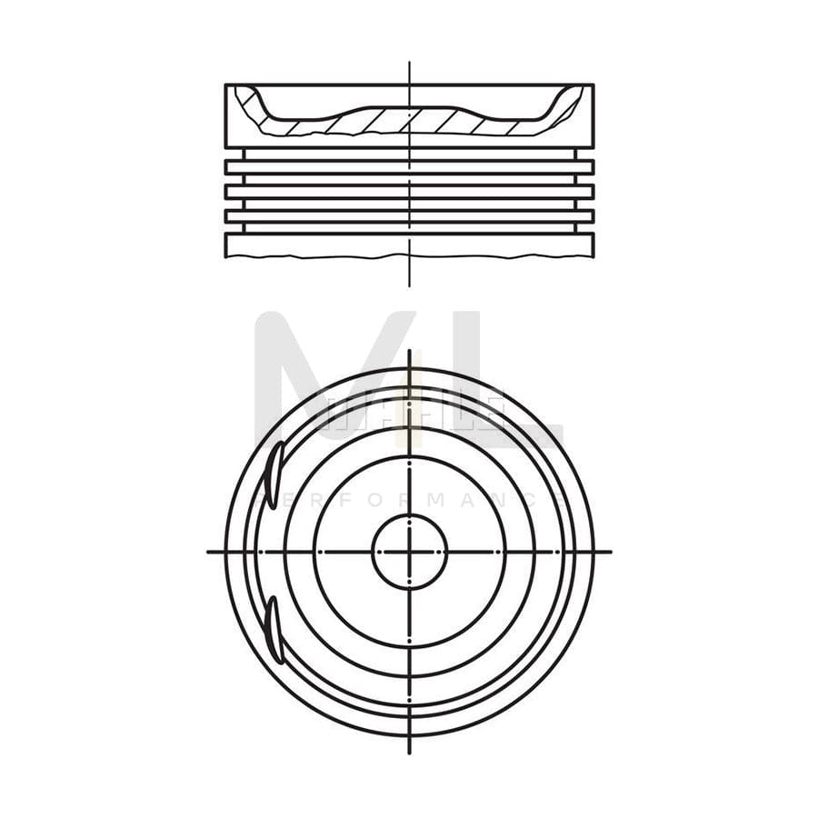 MAHLE ORIGINAL 012 29 00 Piston 86,0 mm, without cooling duct | ML Performance Car Parts