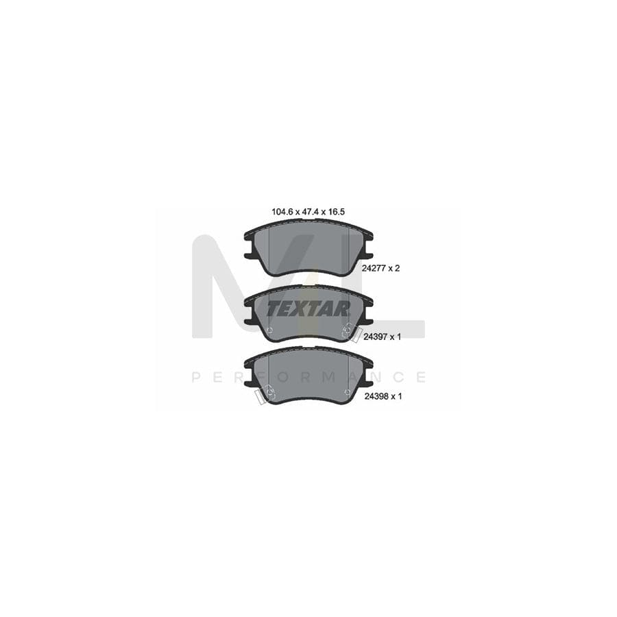 TEXTAR 2427701 Brake pad set for HYUNDAI Amica / Atoz (MX) with acoustic wear warning | ML Performance Car Parts