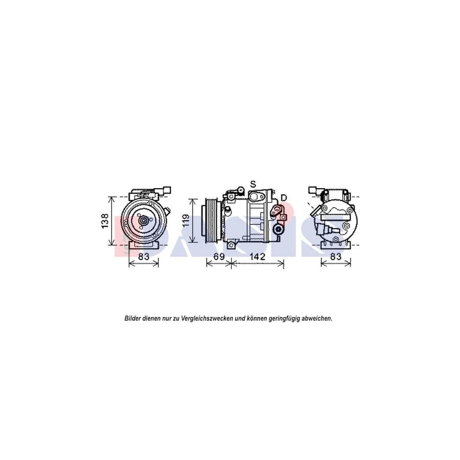 AKS Dasis 852567N Compressor, Air Conditioning for Hyundai Ix55 (En)