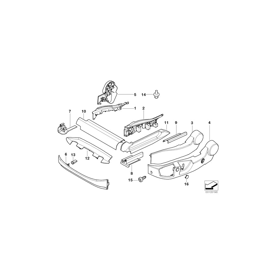Genuine BMW 52107115199 E60 E61 Finisher, Upper Rail, Front, Left TRÜFFELBRAUN (Inc. 520i, 523i & 545i) | ML Performance US Car Parts