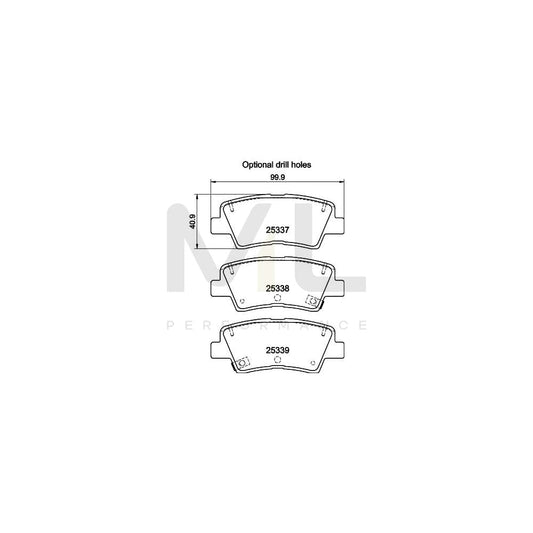 Hella 8DB 355 031-821 Brake Pad Set With Acoustic Wear Warning, With Accessories