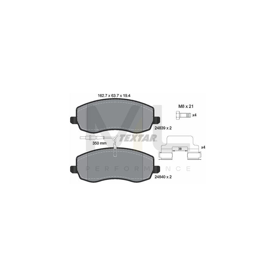 TEXTAR 2483901 Brake pad set with integrated wear warning contact | ML Performance Car Parts