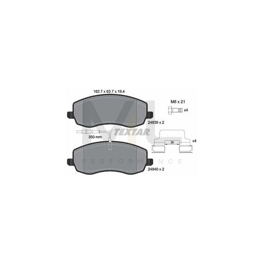 TEXTAR 2483901 Brake pad set with integrated wear warning contact | ML Performance Car Parts