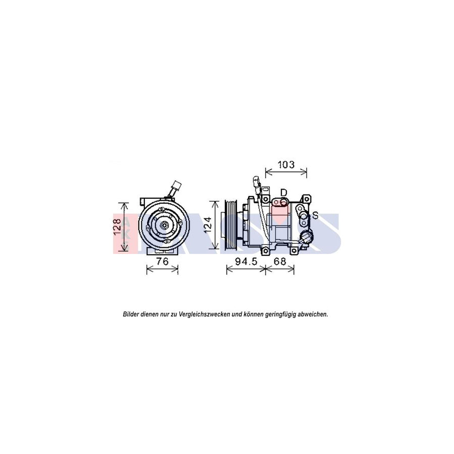 AKS Dasis 852569N Compressor, Air Conditioning for Hyundai I40 Estate (Vf)