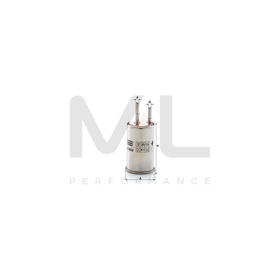 MANN-FILTER WK 6038 Fuel filter In-Line Filter